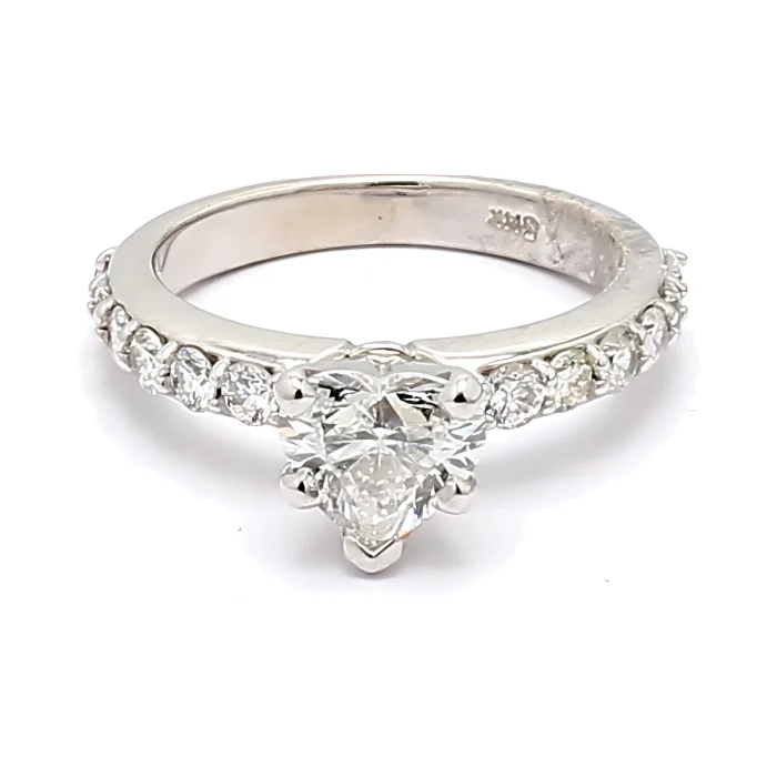 14K White Gold Diamond Semi-Mount, 0.49 ct tw
