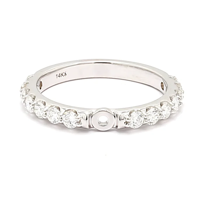 14K White Gold Diamond Semi-Mount, 0.67 ct tw