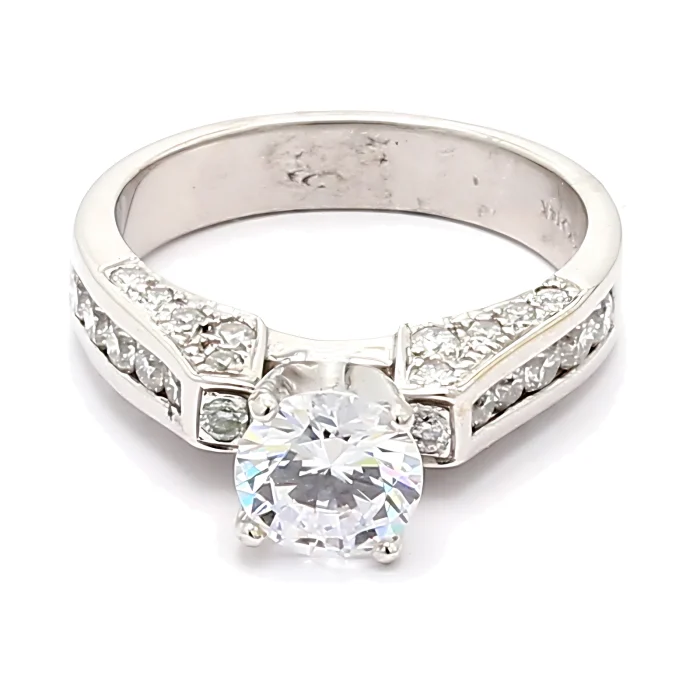 14K White Gold Diamond Semi-Mount, 0.80 ct tw
