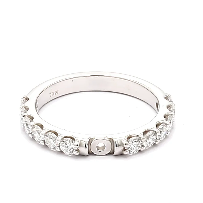 14K White Gold Diamond Semi-Mount, 0.81 ct tw