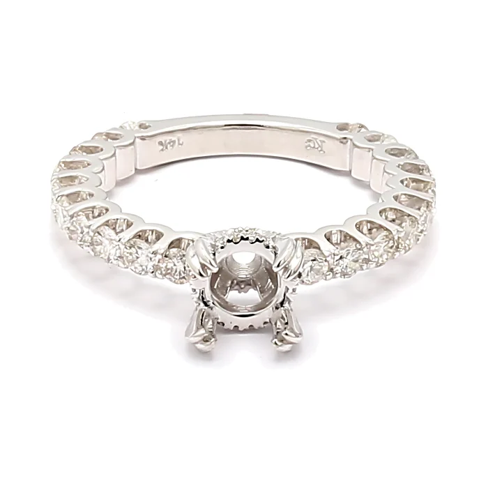 14K White Gold Diamond Semi-Mount, 1.00 ct tw