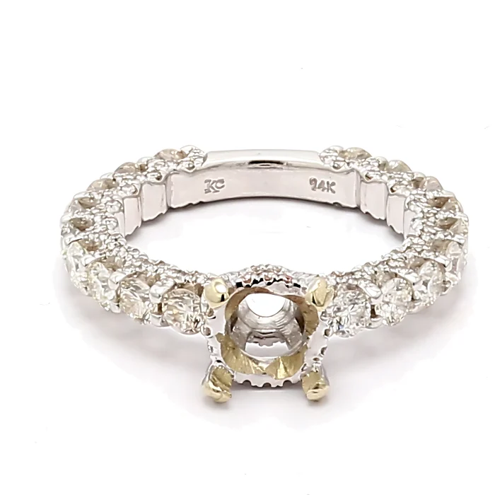 14K White Gold Diamond Semi-Mount, 2.25 ct tw