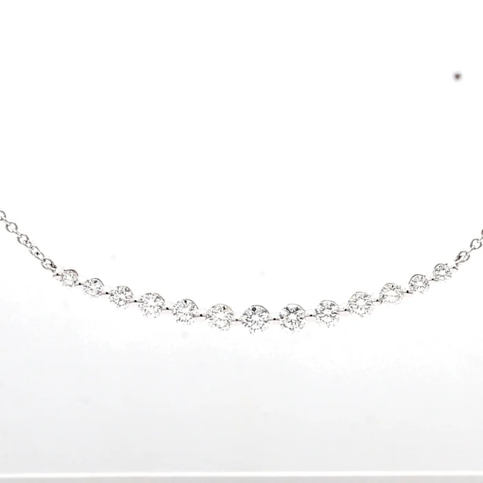 14K White Gold Diamond Smile Necklace, 0.56 ct tw