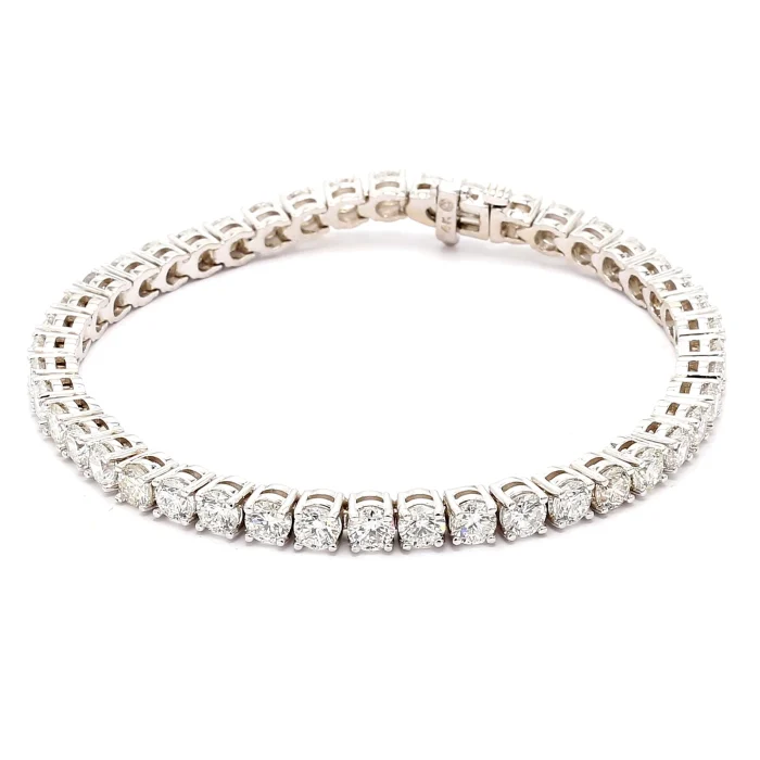 14K White Gold Diamond Tennis Bracelet, 10.72 ct tw