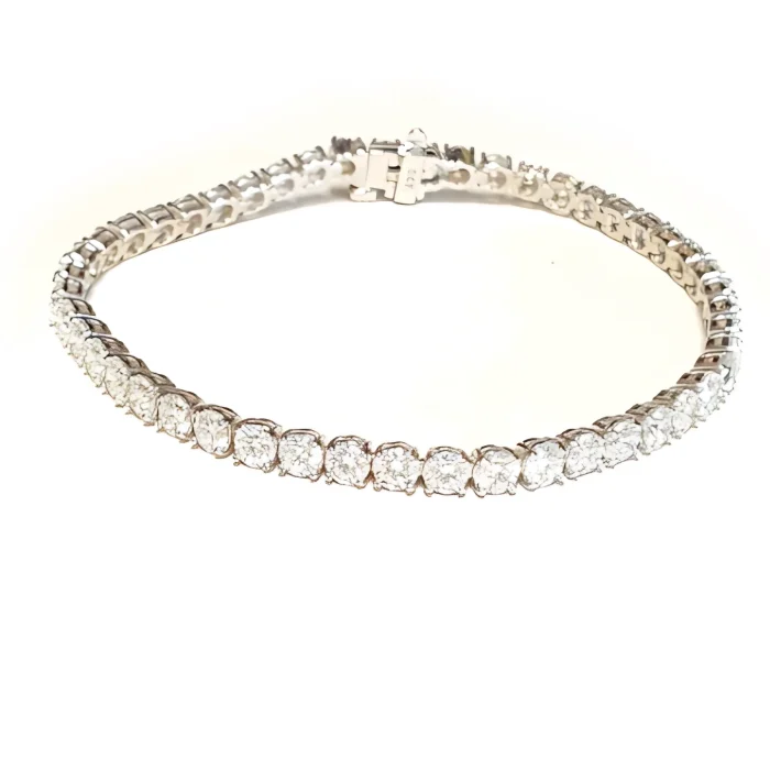14K White Gold Diamond Tennis Bracelet, 7.39 ct tw