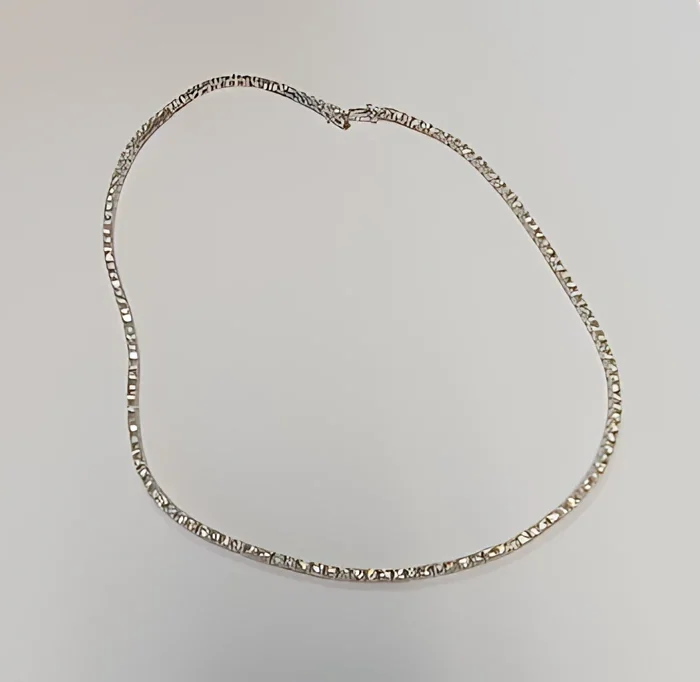 14K White Gold Diamond Tennis Necklace, 7.89 ct tw