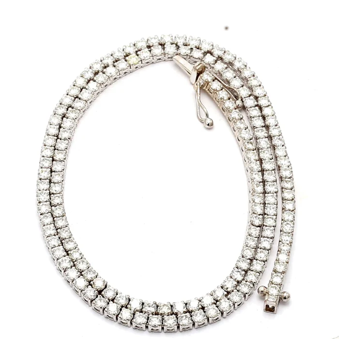 14K White Gold Diamond Tennis Necklace, 8.86 ct tw