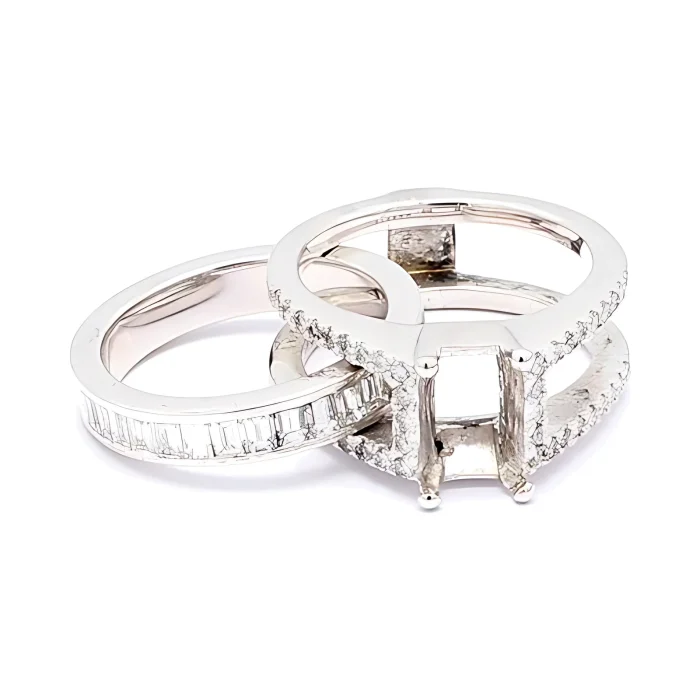 14K White Gold Diamond Wedding Set, 1.74 ct tw