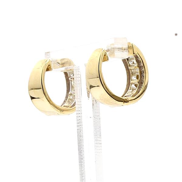 14K Yellow Gold Baguette Diamond Hoop Earrings, 1.86 ct tw