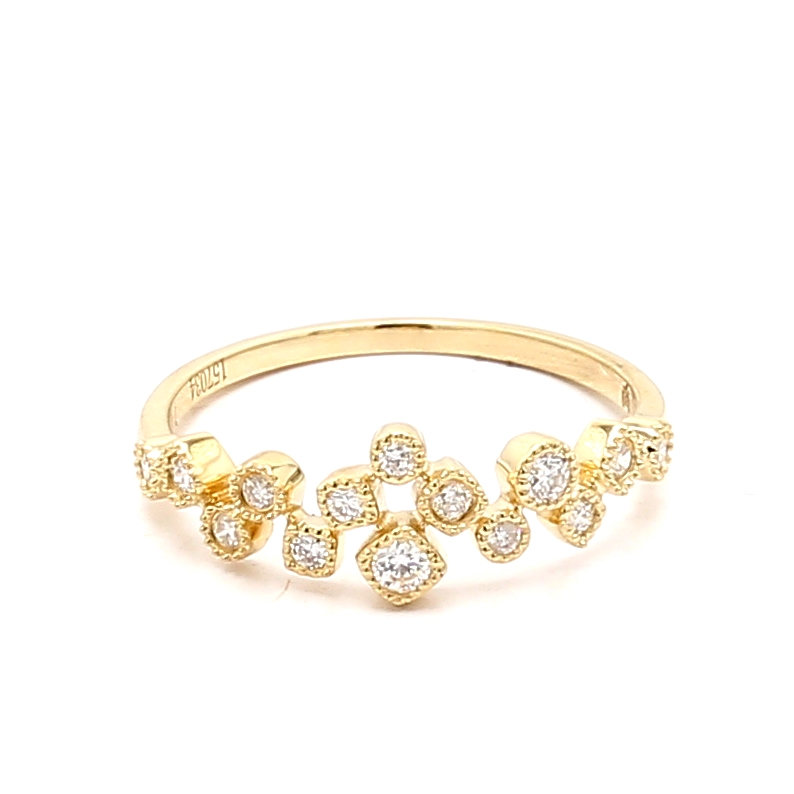 14K Yellow Gold Filigree Diamond Band, 0.23 ct tw