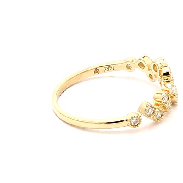 14K Yellow Gold Filigree Diamond Band, 0.23 ct tw