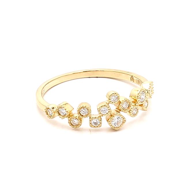 14K Yellow Gold Filigree Diamond Band, 0.23 ct tw