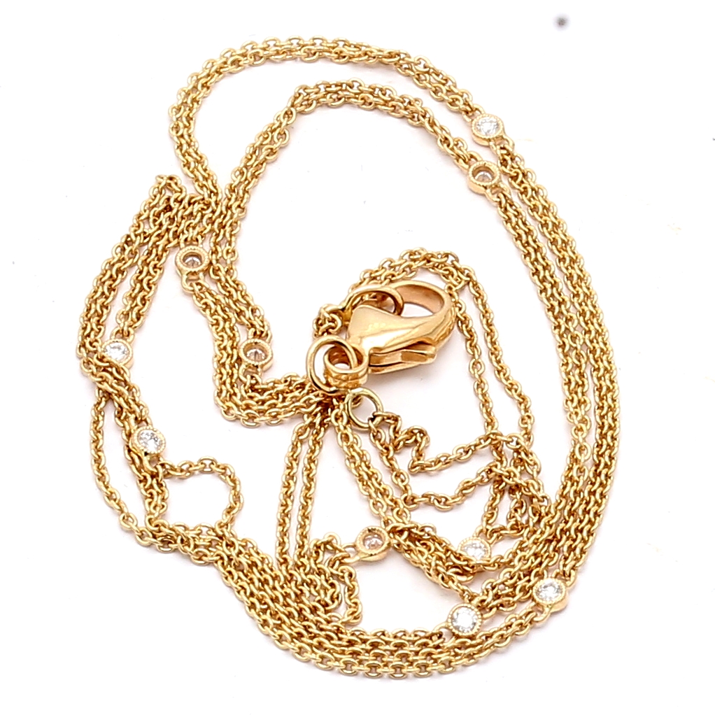 18K Rose Gold Diamonds by the Yard Necklace, 0.12 ct tw