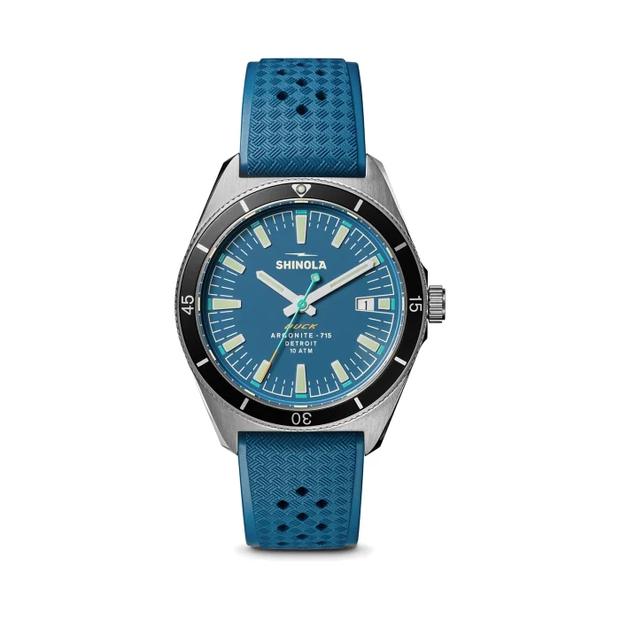 Shinola Duck 40mm Blue with Blue Rubber Strap