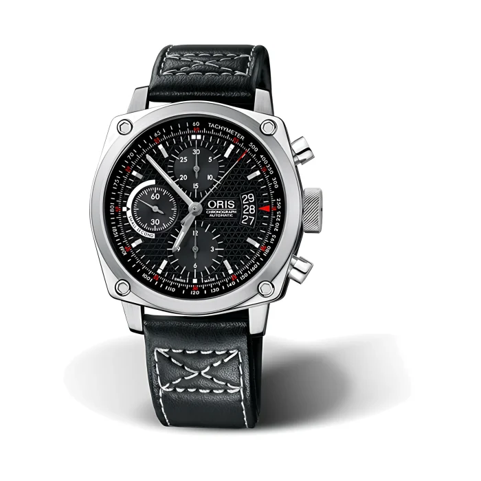 Oris BC4 Chronograph Black Dial on Leather Strap