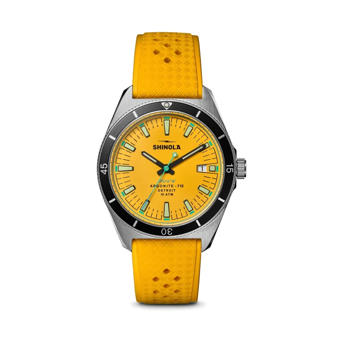 Shinola Duck 40mm Canary with Rubber Strap