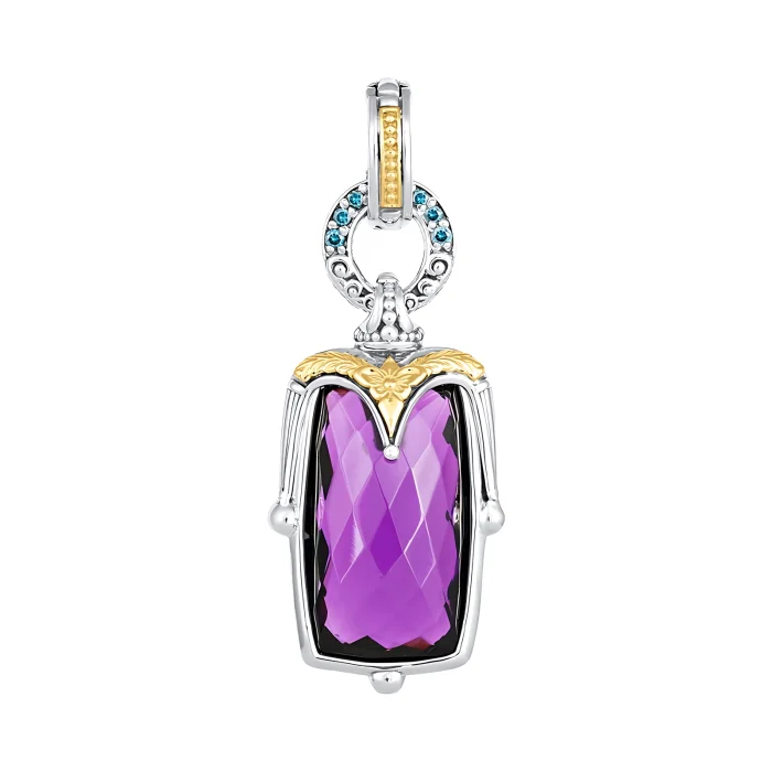 Konstantino Sterling Silver and 18k Yellow Gold Gemstone Pendant