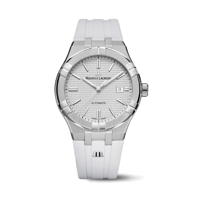 Maurice Lacroix Aikon Automatic Date 42mm Silver Dial Rubber Strap