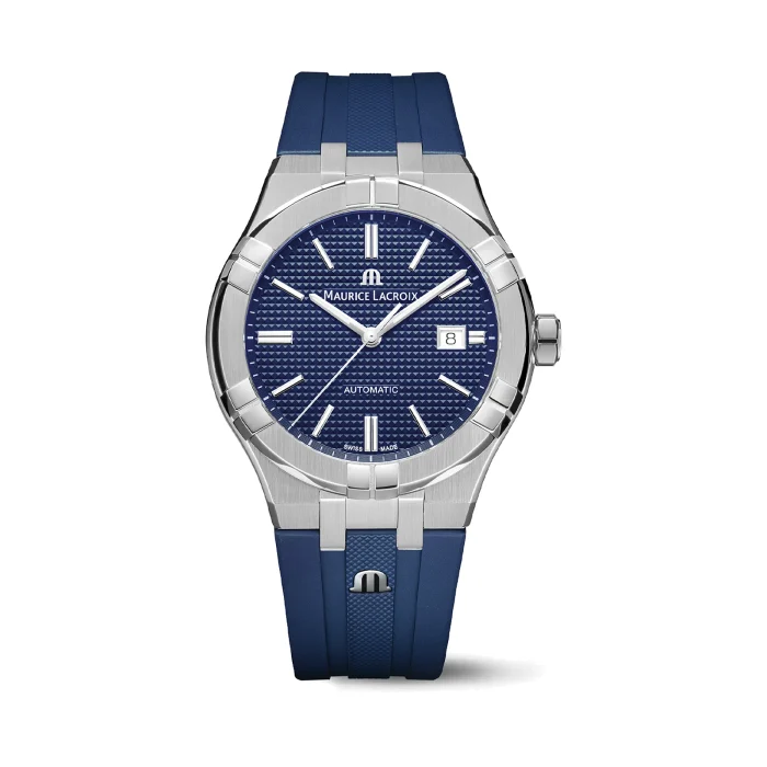 Maurice Lacroix Aikon Automatic Date 42mm Blue Dial Rubber Strap