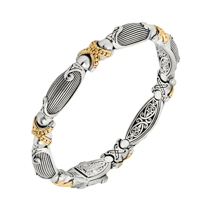 Konstantino Sterling Silver and 18k Yellow Gold Bracelet