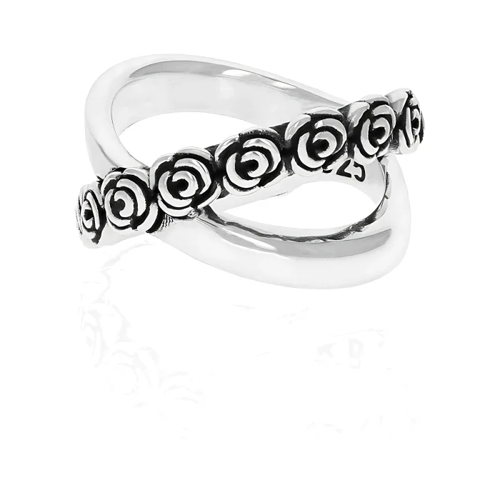 King Baby Rose X Cross Ring, Size 9