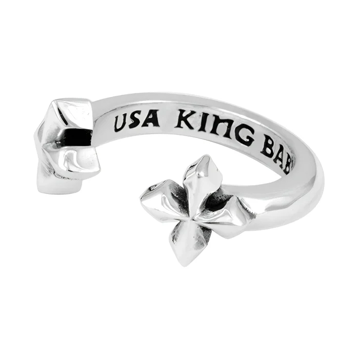 King Baby Open Ring with MB Cross, Size 7