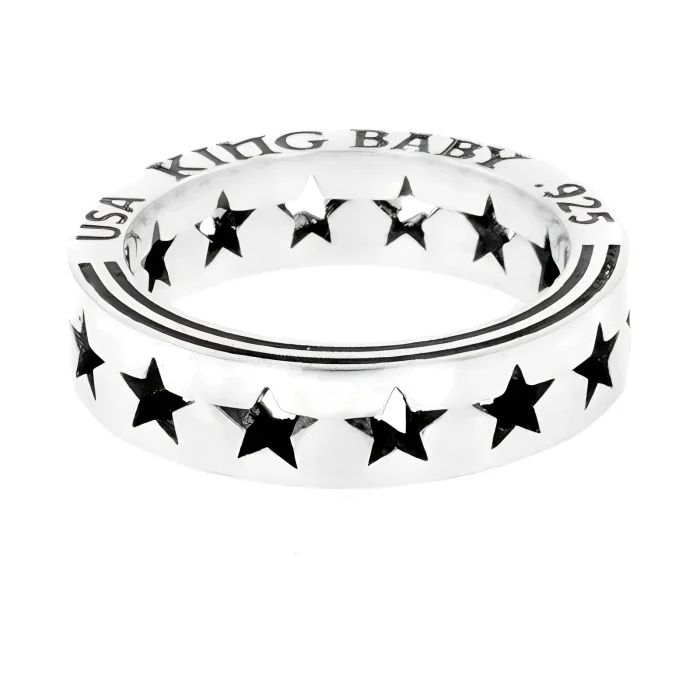 King Baby Pierced Star Stackable Ring, Size 7