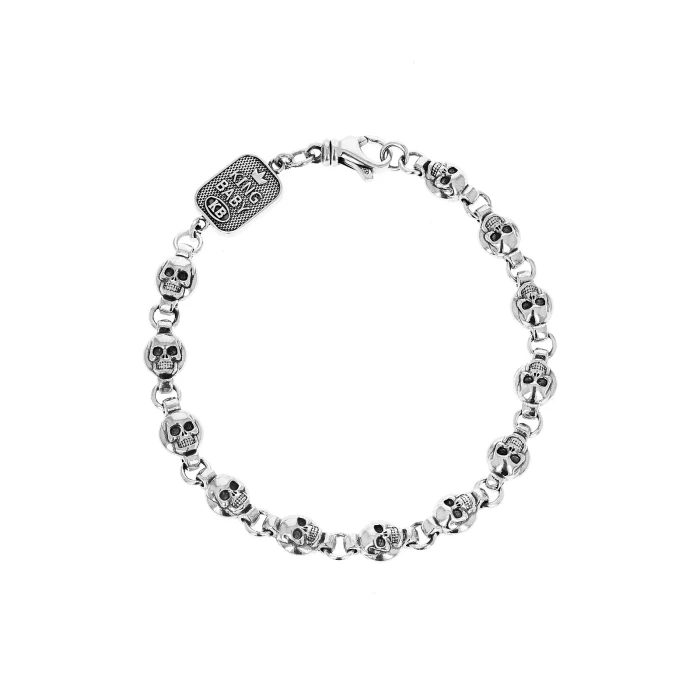 King Baby Round Skull Chain Bracelet