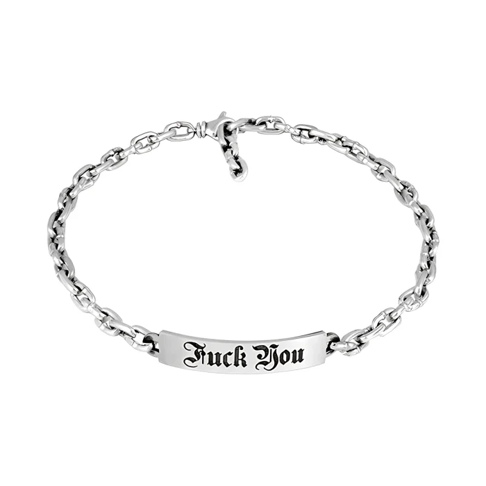 King Baby Silver Chain Choker with Statement Plate