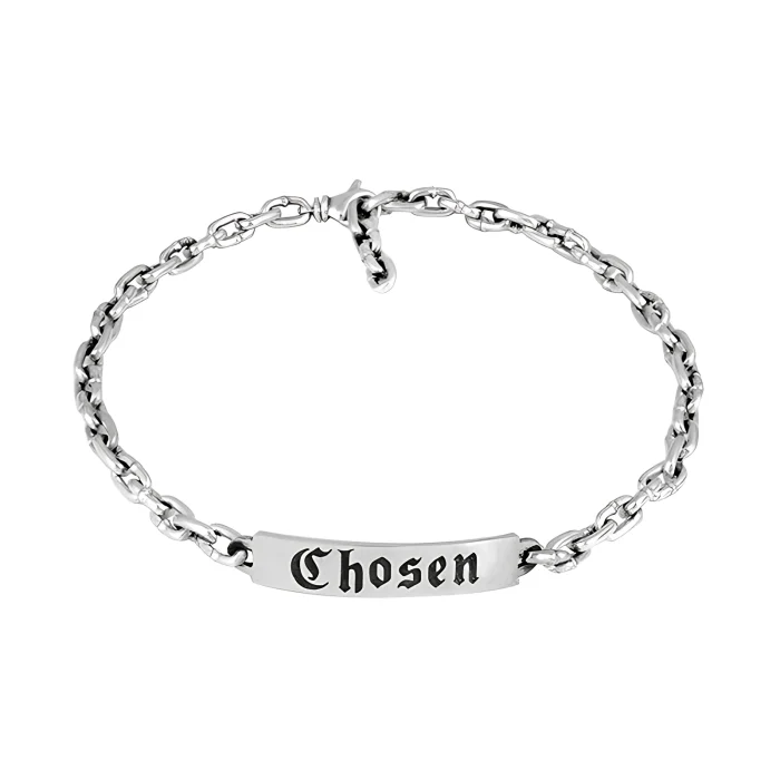 King Baby Silver Chain Choker with Chosen Plate