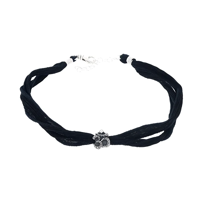 King Baby Black Silk Choker with Om Symbol