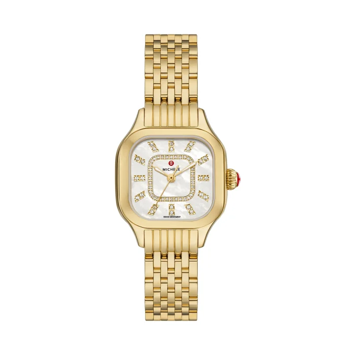 Meggie 18K Gold-Plated Diamond Dial Watch