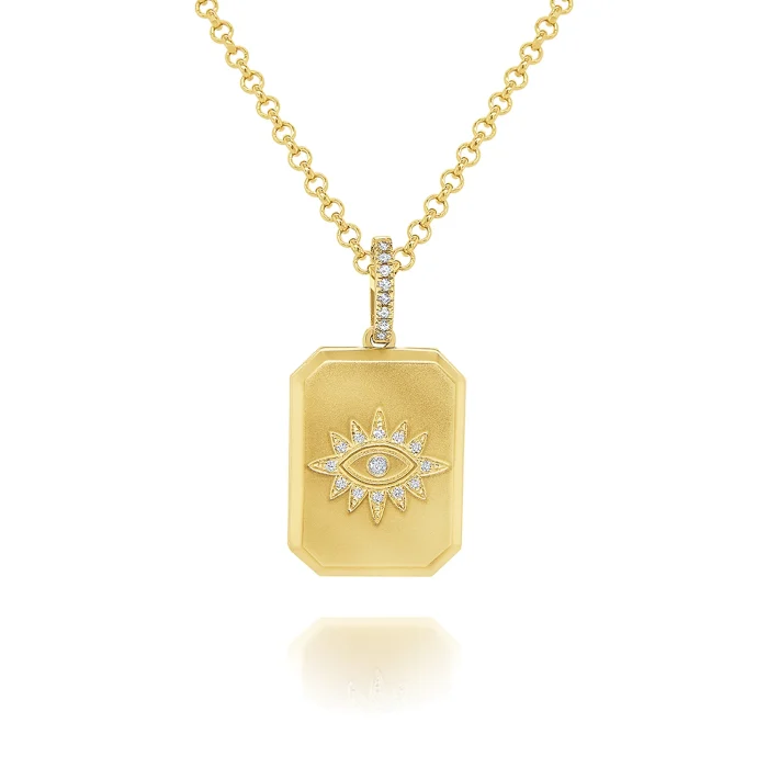 KC Designs 14k Yellow Gold Diamond All-Seeing Eye Locket Necklace