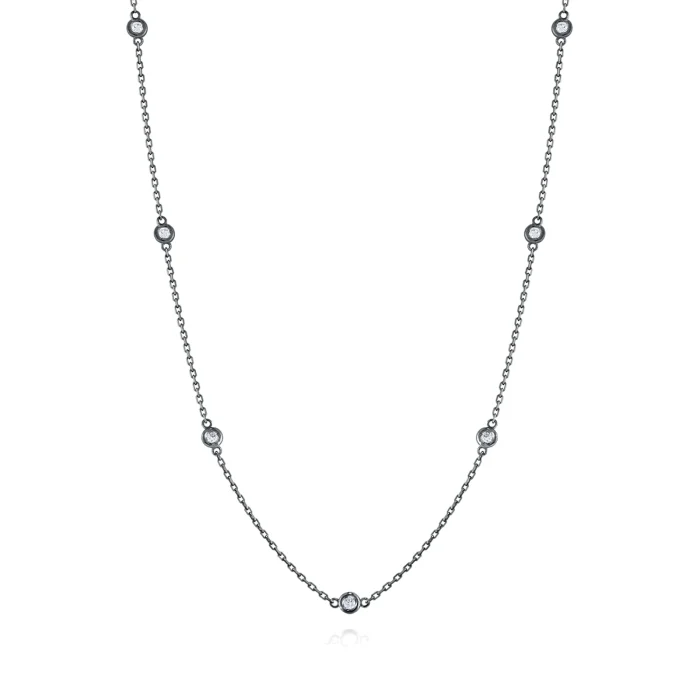 KC Designs 14k Gold Diamond by the Yard Necklace with Black Rhodium
