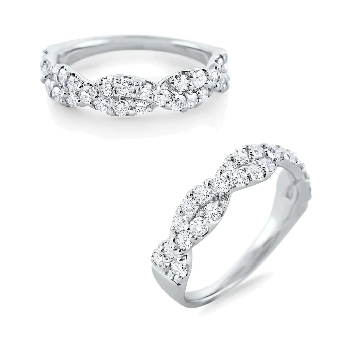 KC Designs 14k White Gold Diamond Twist Infinity Band
