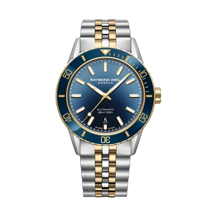 Raymond Weil Freelancer Diver 42mm Two-Tone Gold Blue Dial