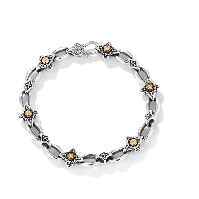 Konstantino Sterling Silver and 18k Yellow Gold Diamond Bracelet