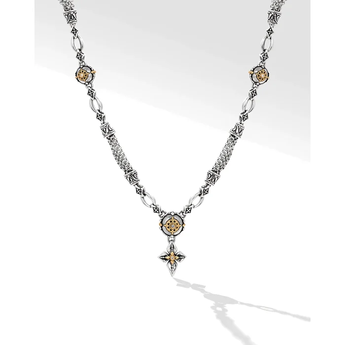 Konstantino Sterling Silver and 18k Yellow Gold Diamond Necklace