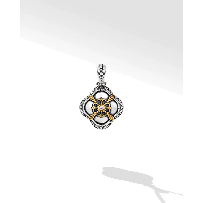 Konstantino Sterling Silver and 18k Yellow Gold Diamond Pendant