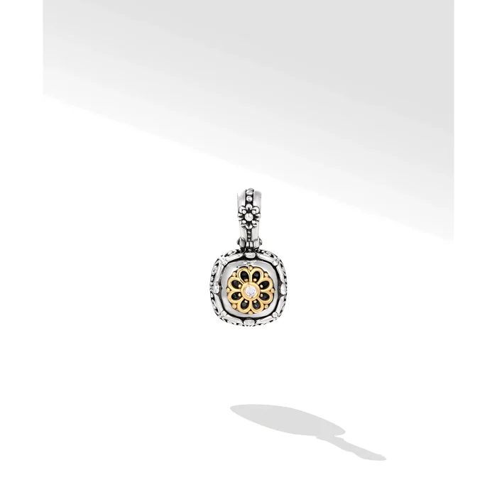 Konstantino Sterling Silver and 18k Yellow Gold Diamond Pendant