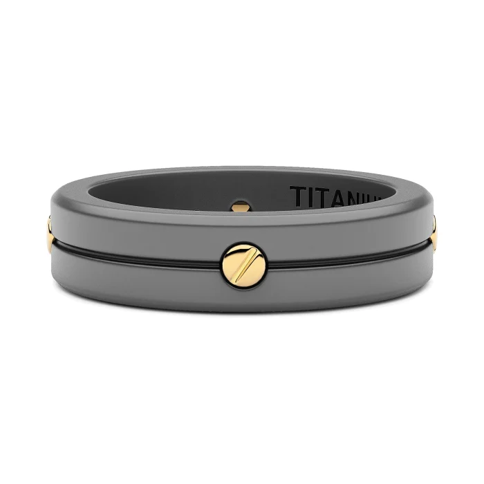 Zancan Eternity Titanium 18k Yellow Gold and Titanium Band Ring