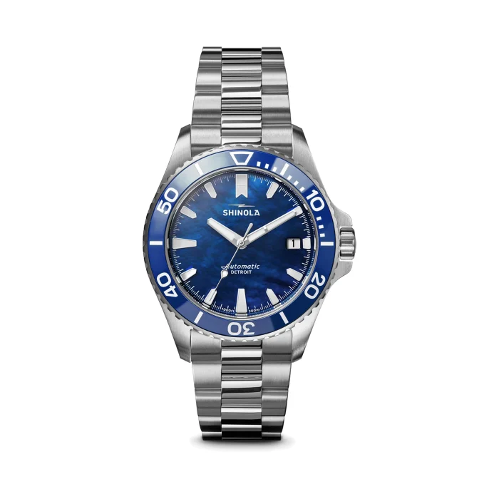 Shinola Lake Michigan Monster Automatic 39mm Blue Mother-of-Pearl Dial