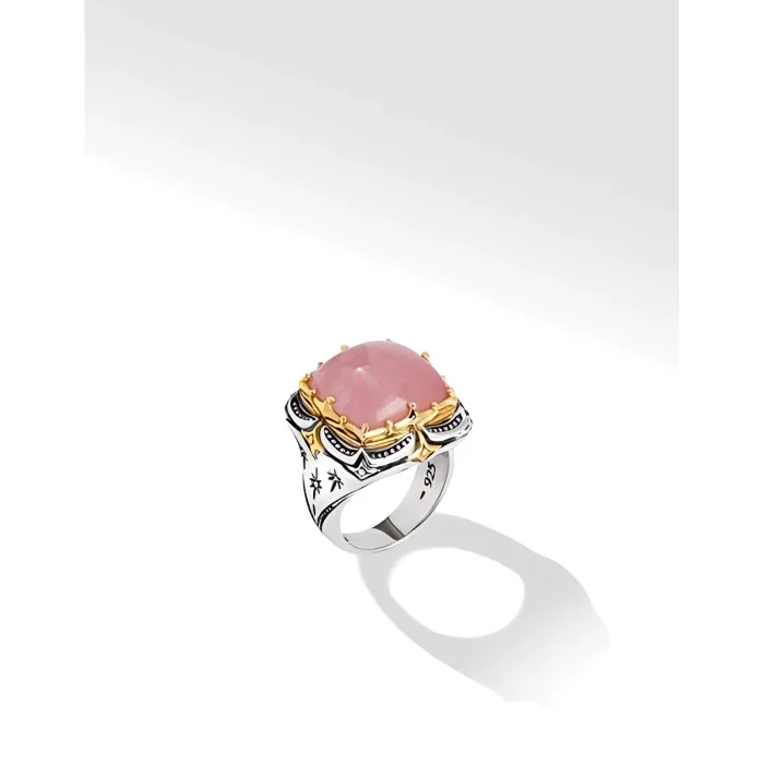 Konstantino Sterling Silver and 18k Yellow Gold Morganite Ring