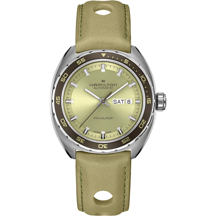 Hamilton American Classic Pan Europ Day Date Auto 42mm Green Dial
