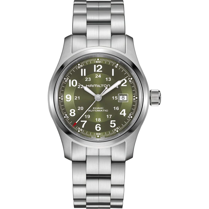 Hamilton Khaki Field Auto 42mm Green Dial on Bracelet
