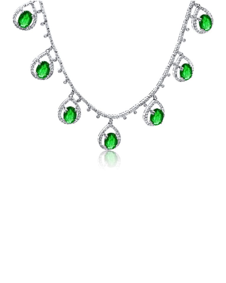 Vintage Emerald and Diamond Necklace from the Isaac Collection