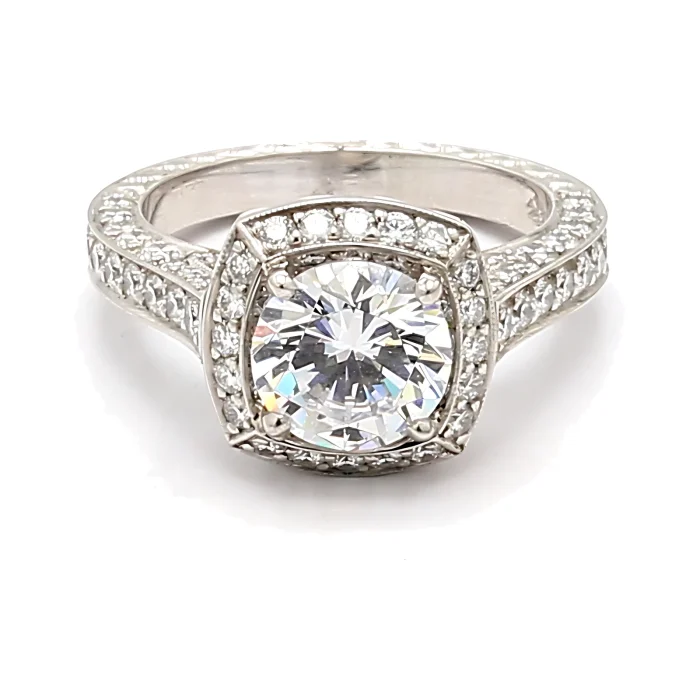 Jack Kelege Platinum Diamond Semi-Mount, 1.86 ct tw