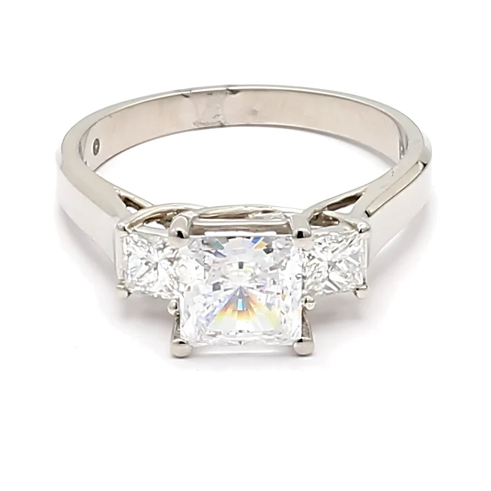 Jeff Cooper Platinum Princess-Cut Diamond Semi-Mount, 0.40 ct tw