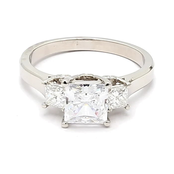 Jeff Cooper Platinum Princess-Cut Diamond Semi-Mount, 0.44 ct tw