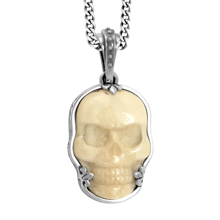 King Baby Large Carved Skull Pendant